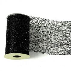Ruban de table Glitter - Noir - 10 cm x 5 M