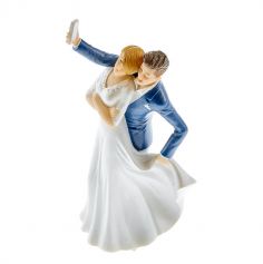 figurines de mariage couple de mariés selfie | jourdefete.com