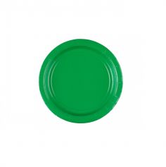 8 Petites Assiettes en Carton Vertes Sapin - 18 cm