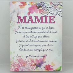 Cadre avec Poème sur toile "Mamie"