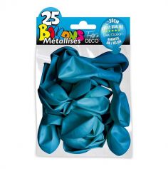 25 Ballons de baudruche métallisés - Bleu