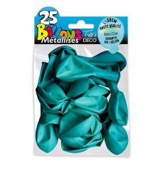 25 Ballons de baudruche métallisés - Turquoise