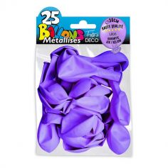 25 Ballons de baudruche métallisés - Violet