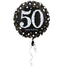 Ballon Hélium - "Happy Birthday 50" Argent