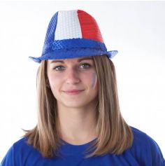 Chapeau Borsalino Tricolore France à Sequins
