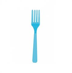 10 Fourchettes en Plastique - Turquoise