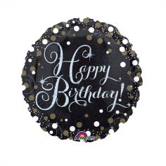 Ballon Hélium - "Happy Birthday" Argent