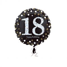 Ballon Hélium - "Happy Birthday 18" Argent