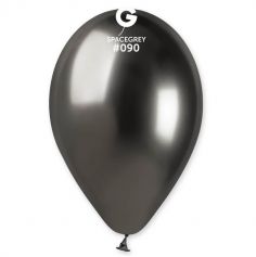 3 ballons shiny couleur gris sidéral de 33 cm | jourdefete.com