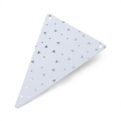 5 Fanions en carton à triangles argentés