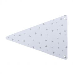 5 Fanions en carton à triangles gris