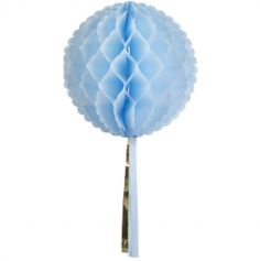Boule alvéolée à Tassel 30 cm - Bleu Ciel