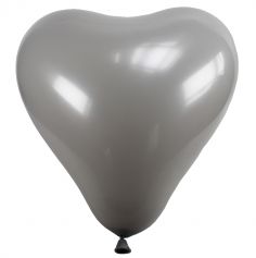 8 Ballons en Forme de Coeur - Gris