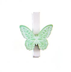 6 Pinces avec papillon - Vert menthe