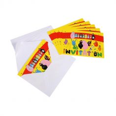 6 Cartes d'Invitation avec Enveloppes Barbapapa