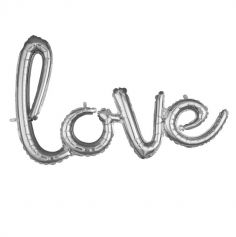 Ballon aluminium mot " LOVE " - 78 cm - Couleur Argent