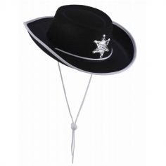 chapeau shérif enfant noir | jourdefete.com