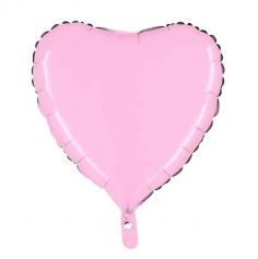 Ballon en aluminium métallisé rose cœur - 45 cm