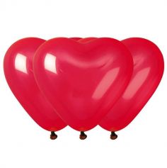 10 ballons cœurs rouges de 25 cm | jourdefete.com