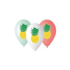 5 Ballons ananas multicolores | jourdefete.com