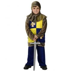 déguisement chevalier médiéval garçon jaune et bleu