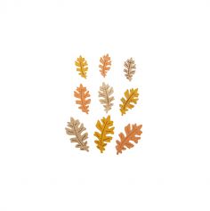 9 adhésifs en bois feuilles d'automne