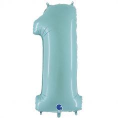 Ballon géant - Bleu Pastel - 100 cm - Chiffre au Choix