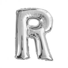 Ballon métallique argenté - Lettre "R"