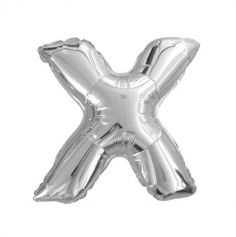 Ballon métallique argenté - Lettre "X"
