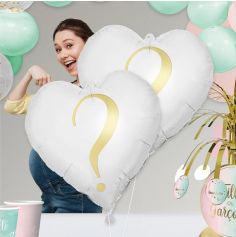 Ballon Métallique en forme de cœur - Fille ou Garçon ? - Collection Gender Reveal