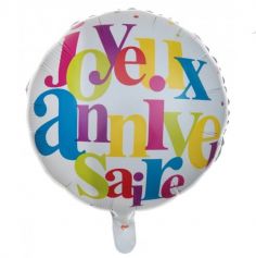 Ballon Métallique Hélium - Joyeux Anniversaire - Multicolore | jourdefete.com