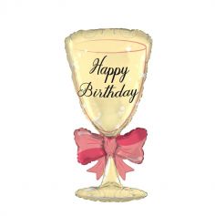 Ballon flûte à champagne - Happy Birthday