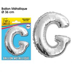 Ballon métallique argenté - Lettre "G"