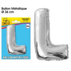 Ballon métallique argenté - Lettre "L"