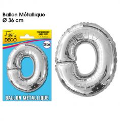 Ballon métallique argenté - Lettre "O"