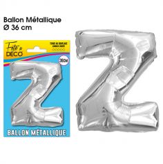 Ballon métallique argenté - Lettre "Z"