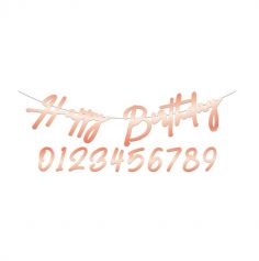 Bannière de Lettres " Happy Birthday " avec âge à personnaliser - 1 m - Couleur au Choix