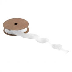 Une bobine de ruban plissé blanche pour ajouter une touche d'élégance à vos décorations | jourdefete.com