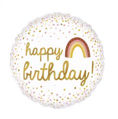 Ballon rond - Happy Birthday - Boho
