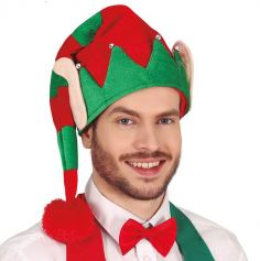 Un bonnet d'elfe de Noël avec grelots et oreilles à porter le soir de Noël | jourdefete.com