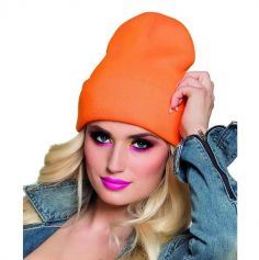Bonnet Fluo Années 80 - Couleur orange