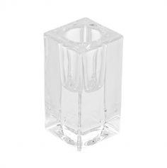Bougeoir flambeau en verre transparent - Smooth - 4 x 4 x 8 cm - Collection Voile de Douceur