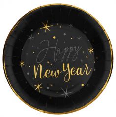 assiette happy new year couleur au choix | jourdefete.com