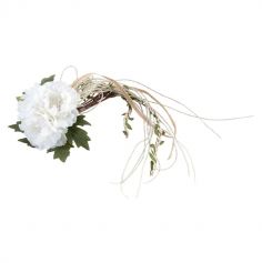 Bouquet de 3 pivoines blanches - 15 x 10 x 40 cm - Collection Voile de Douceur