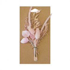 Bouquet de graminées séchées et feuilles de roses - Couleur au choix