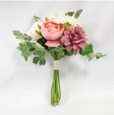 Bouquet de pivoines, hortensia, eucalyptus, dahlias et fleurettes - 11 tiges - Couleur Rose | jourdefete.com