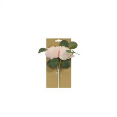 Bouquet de roses sur tige avec eucalyptus - Couleur au choix