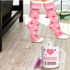 Coffret Cadeau Mug et Chaussettes - Maman d'amour