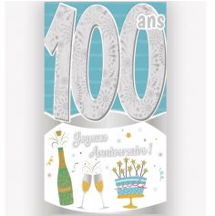 Carte d'anniversaire découp'âge 100 ans argenté