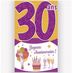 Carte d'anniversaire découp'âge 30 ans violet